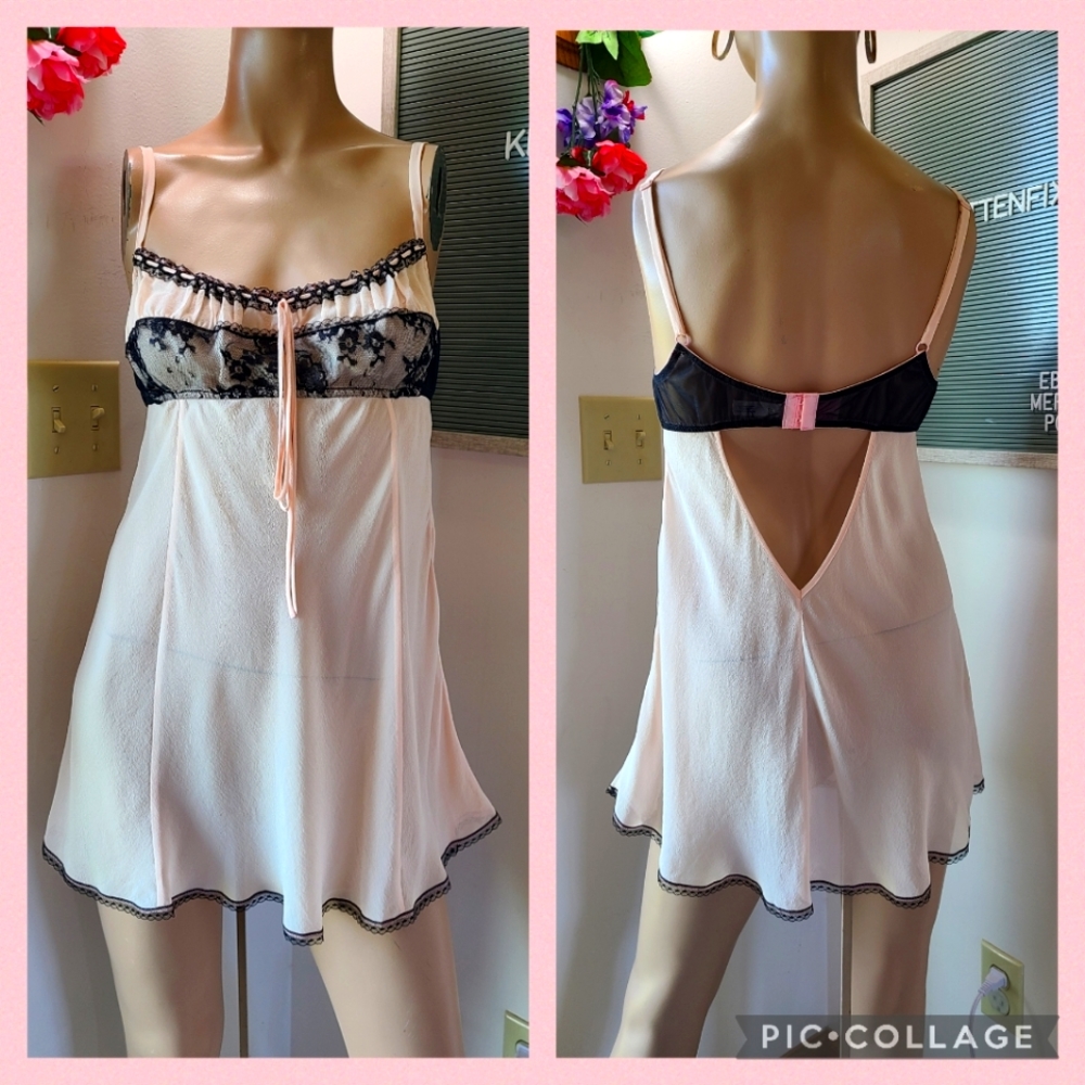 Vtg Y2k Victoria's Secret 100% Silk Milkmaid Slip Size M 💗
